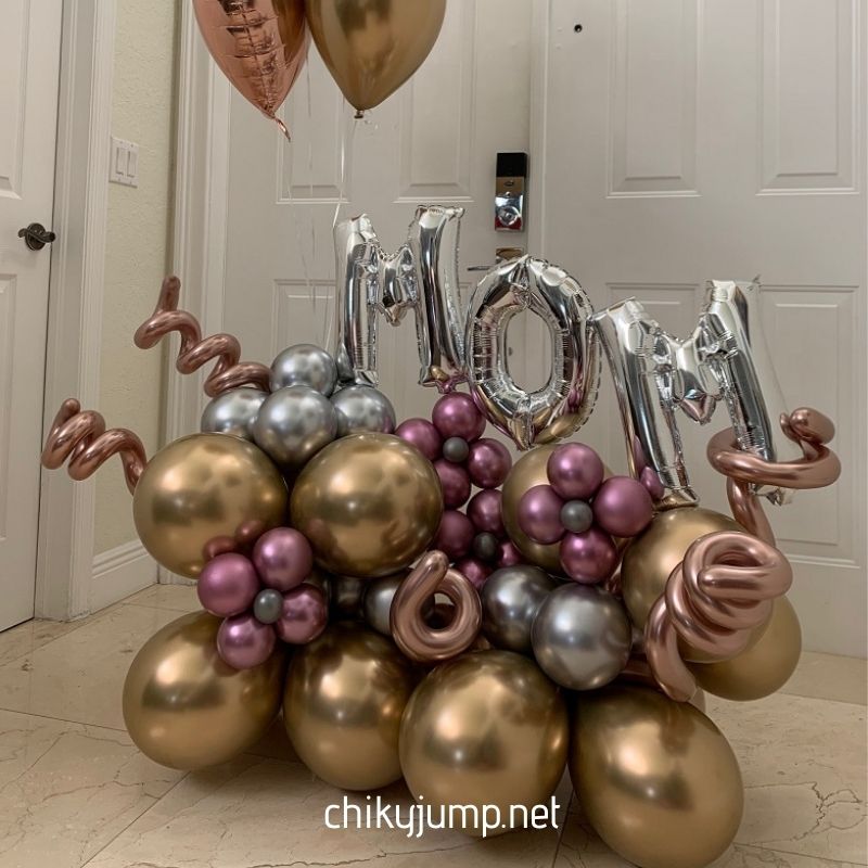 Gold MOM  Balloon Bouquet
